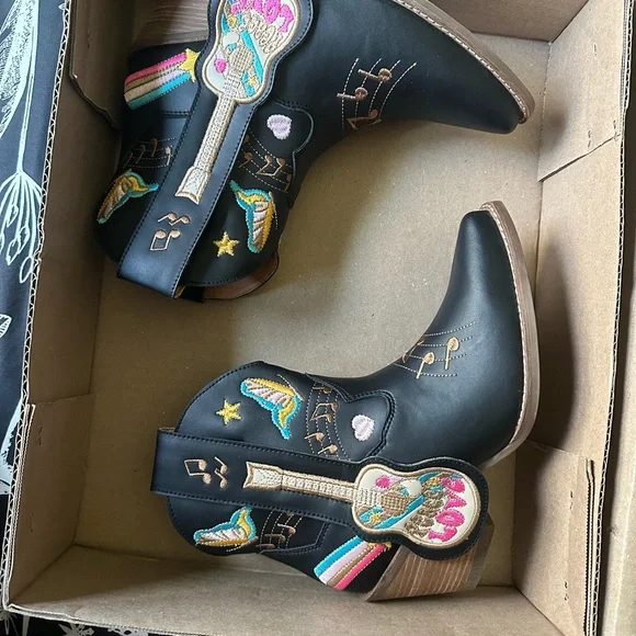 dingo Black Western Ankle Boots (melody) - Picture 3 of 5